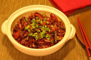 clay-pot-chicken-with-shitake-mushrooms-lap-cheong-chinese-sausage